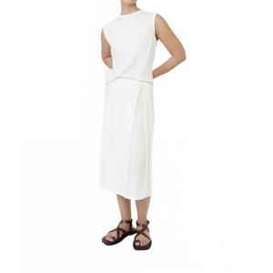 NEW DĀL THE LABEL rib knit wrap skirt in ivory